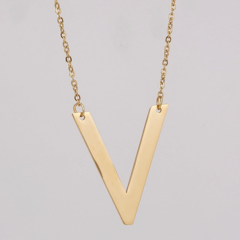 Minimalist Letter Stainless Steel Necklace Plating Stainless Steel Necklaces