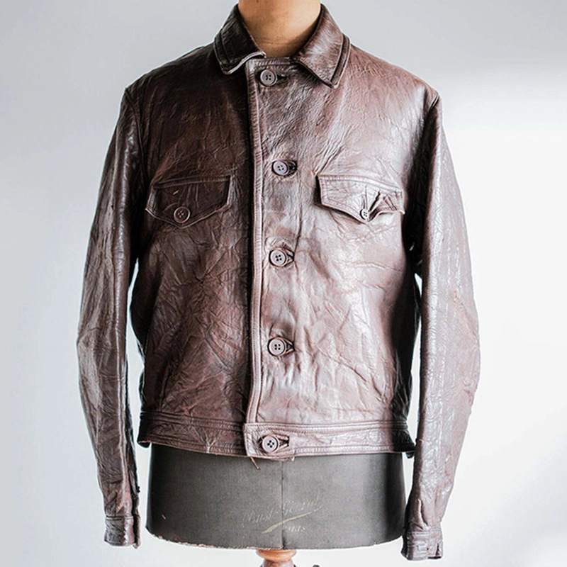 Men's 1930s Vintage Leather Cyclist Jacket &ndash; Classic Heritage Outerwear