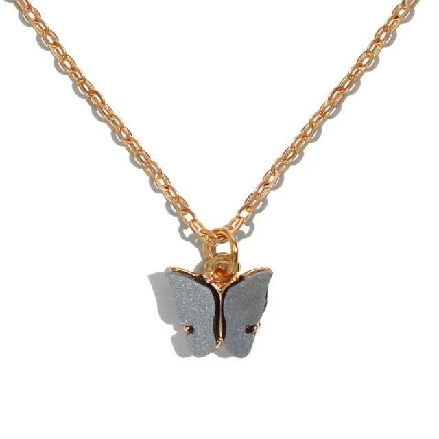 Butterfly Necklace Gold Color Pendant