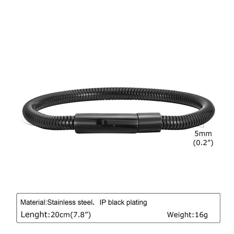 Minimalist Solid Color 201 Stainless Steel Buckle 18K Gold Plated Men’s Bracelets