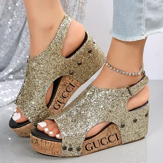Gucci | Sandały na platformie i koturnie w stylu vintage