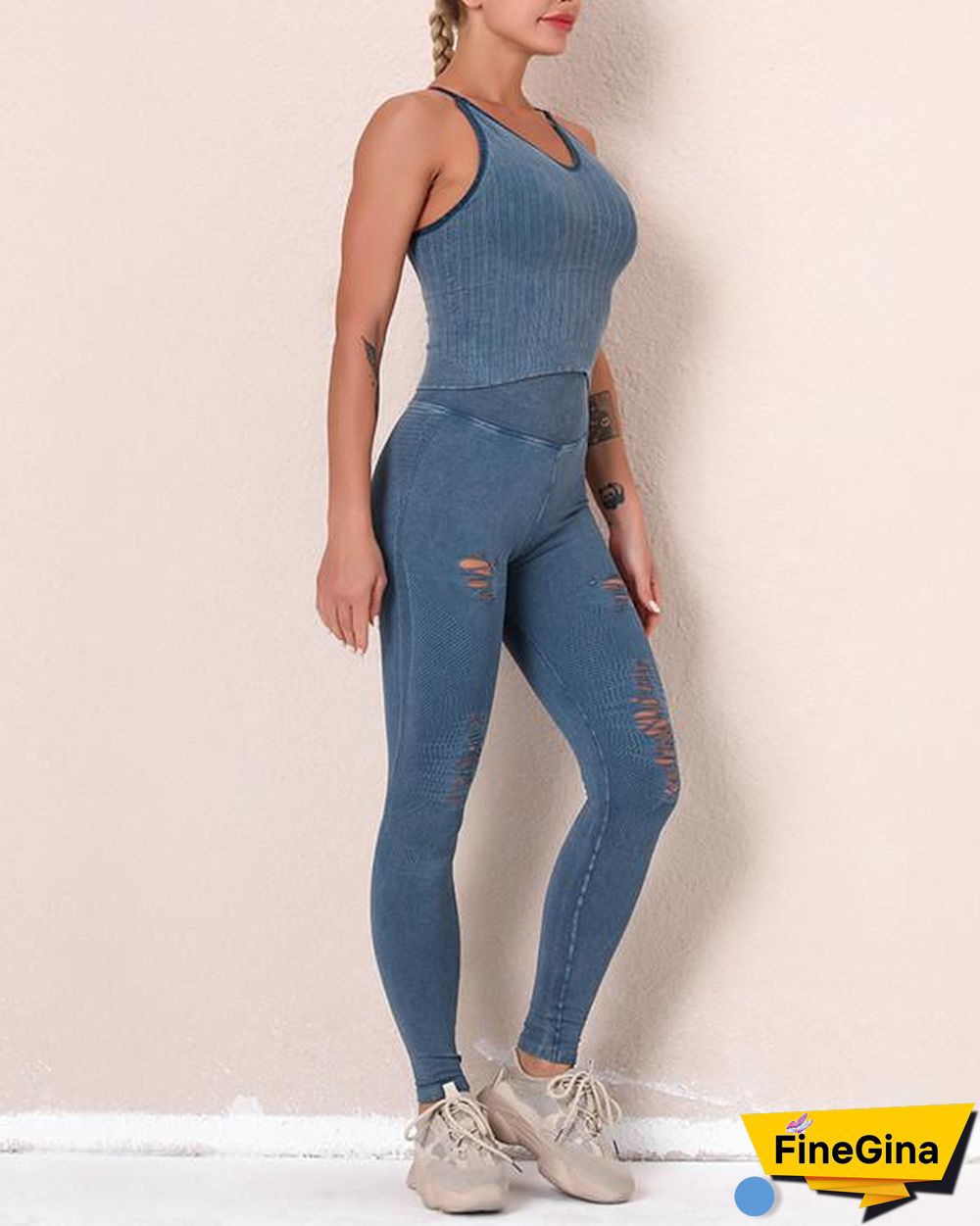 New Fitness Legging Yoga Pants & Vest Suit