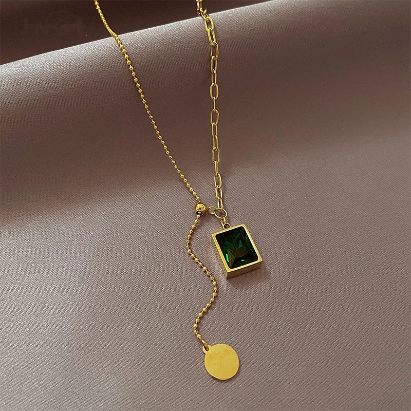 Emerald Crystal Pendant Necklace