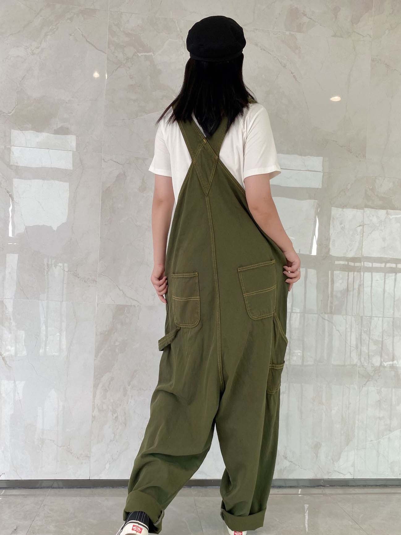 Women Half Sleeve V-neck Solid Color Dress