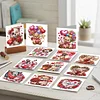 12Pcs Valentines Bear Dog DIY Diamond Painting Greeting Cards for Adults Gifts