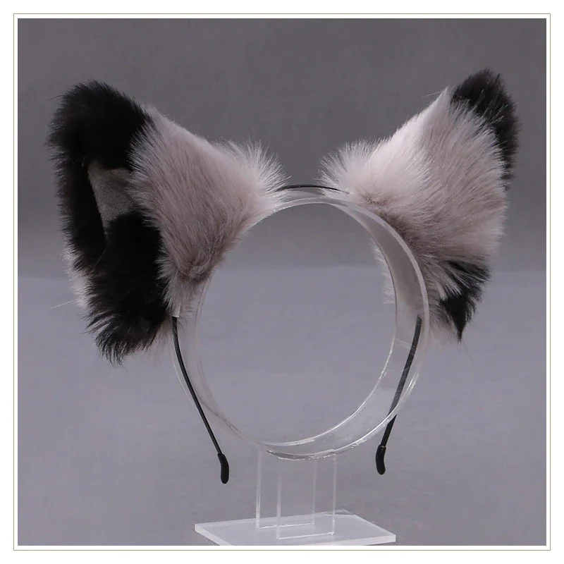 Billionm OJBK Fox Ear Headband Anime Cosplay Beast Ear Wolf Ears Girls Kawaii Handmade Plush Animals Hair Hoop Cute Cat Hair Accessories