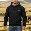 Men's Vintage Western Cowboy Fleece Pocket Long-Sleeved Hoodie by Inlyline