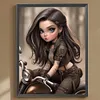 >SALE<5D DIY Full Round Drill Diamond Painting Curly Haired Big Eyed Girl Decor30x40cm