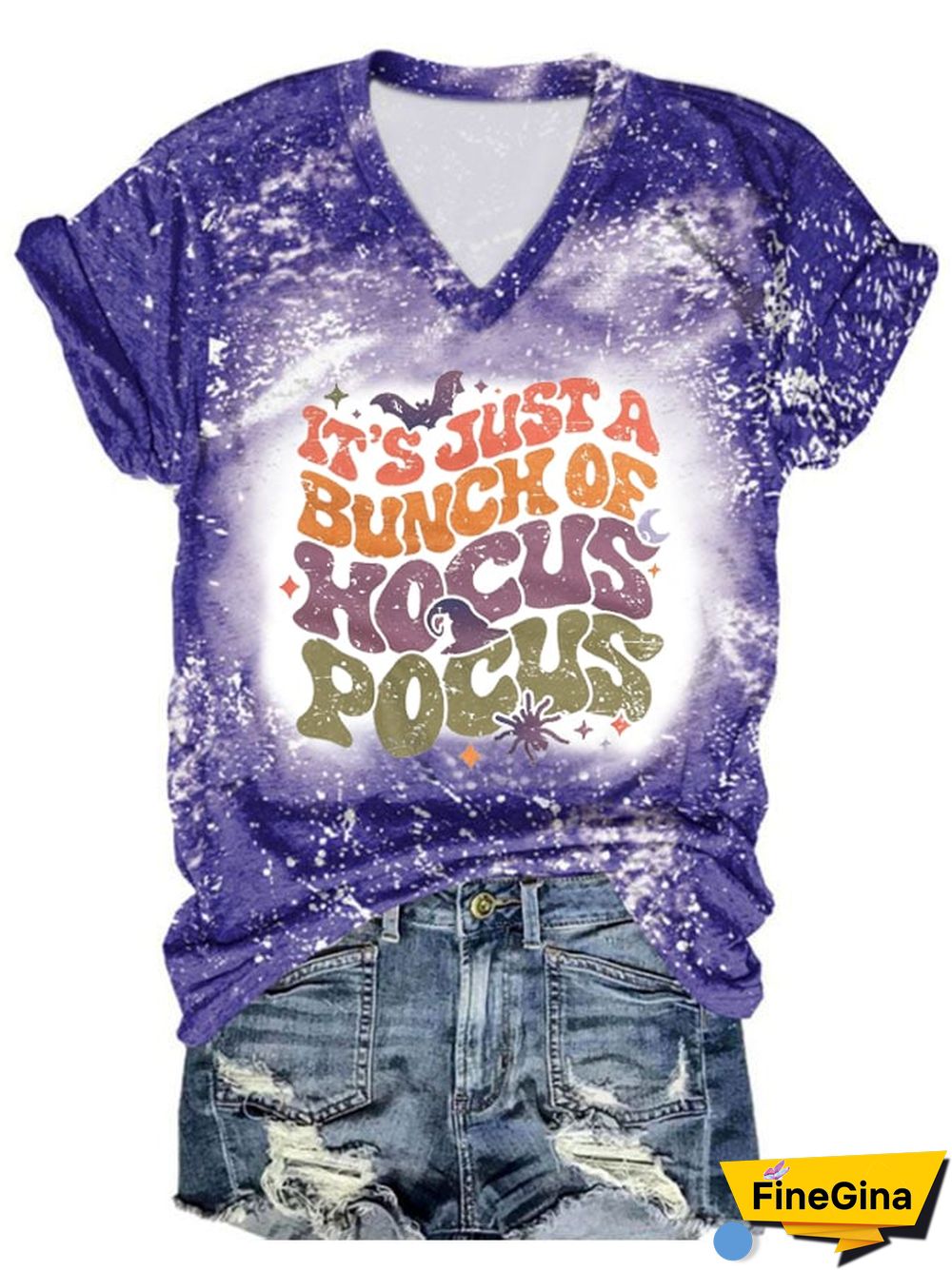 Women's Halloween Print Short Sleeve T-Shirt