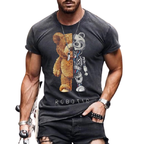 Robot bear short sleeve T-shirt / [viawink] /