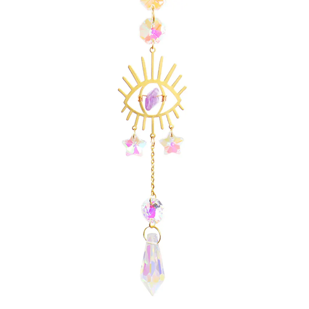 Hanging Crystal Star Eye Window Car Prism Moon Bell Pendants