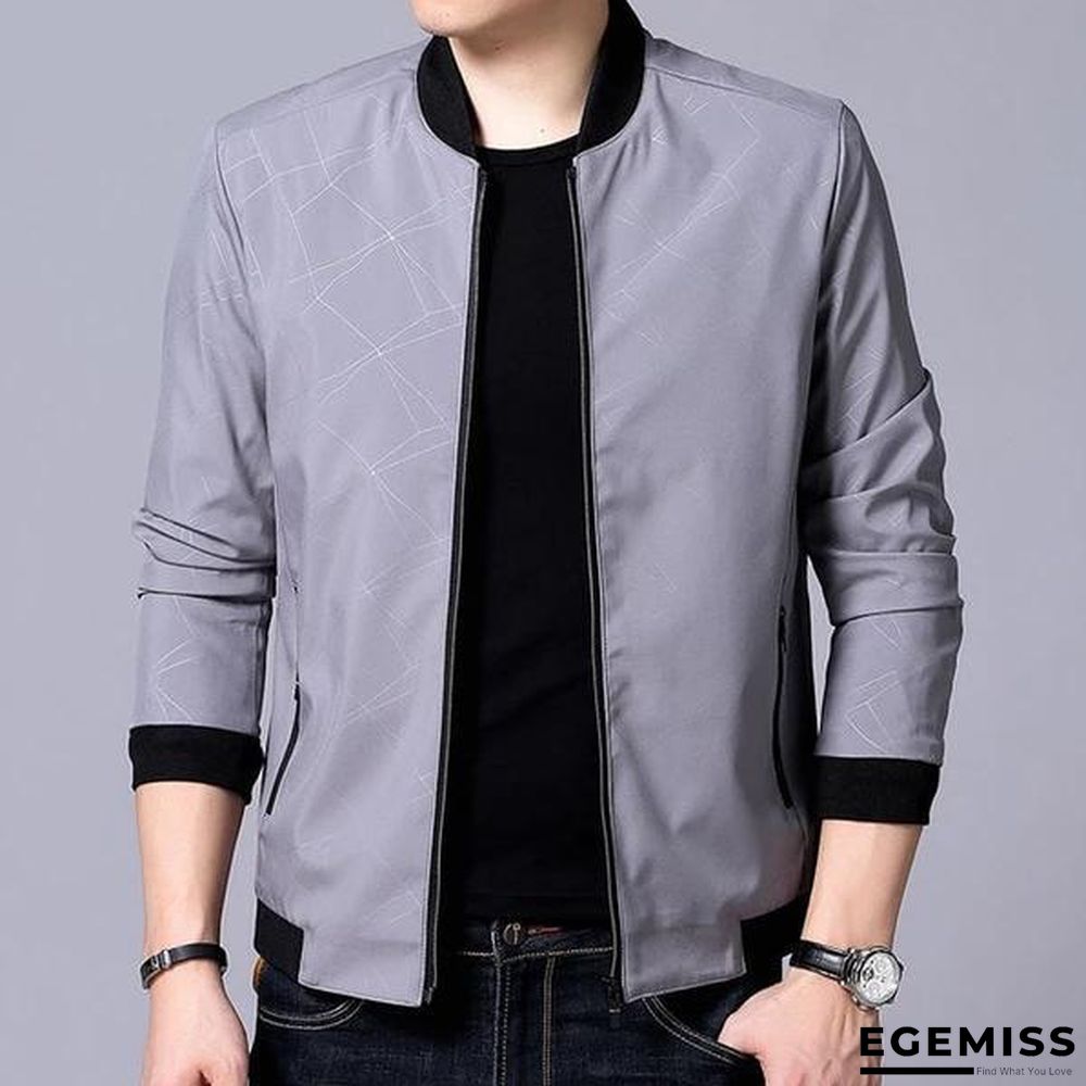 Men Brand Bomber Jacket Business Casual Stand Collar Coats New Zipper Rib sleeve Outerwear | EGEMISS