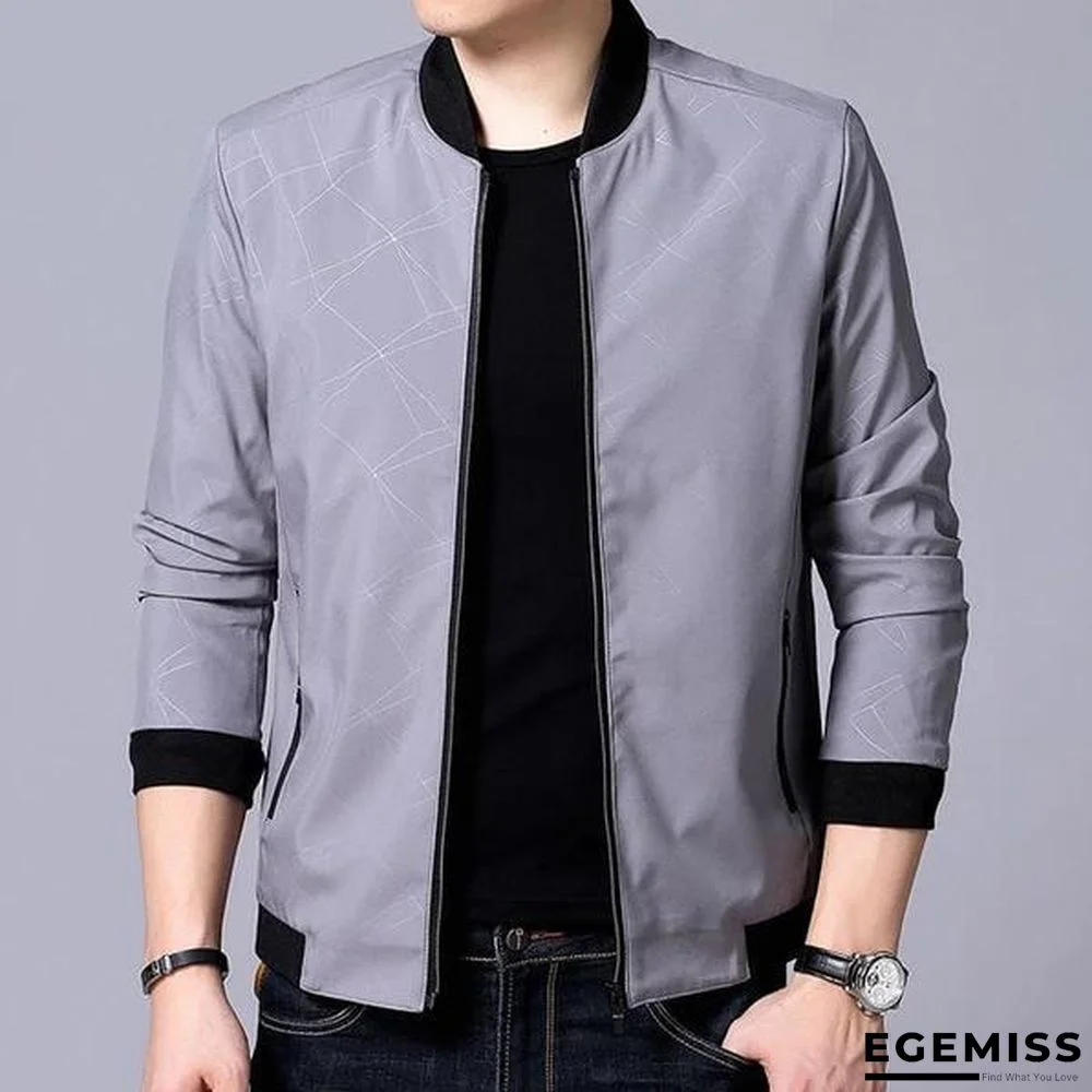 Men Brand Bomber Jacket Business Casual Stand Collar Coats New Zipper Rib sleeve Outerwear | EGEMISS