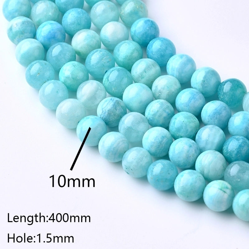 One 10mm 6mm 8mm Hole Under 1mm Hole 1~1.9mm Natural Stone Polar Ore Marble Polished Beads