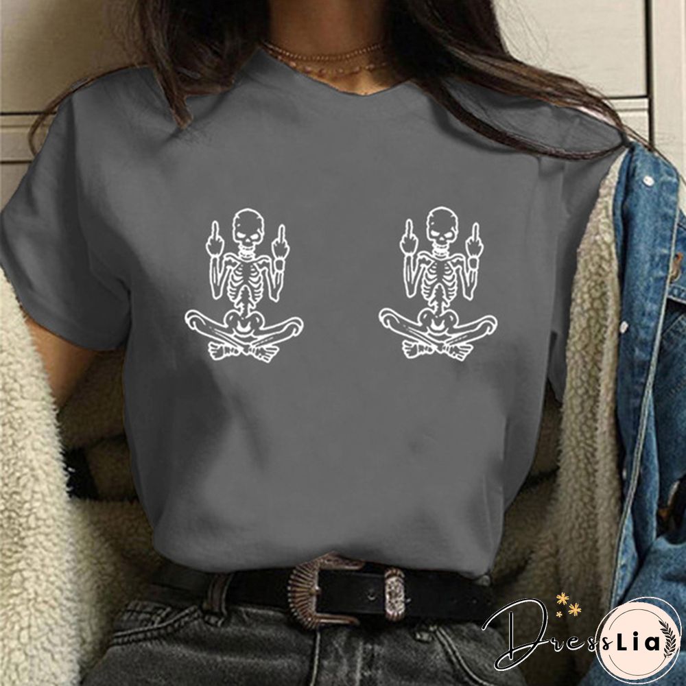 Women's Summer Funny Short Sleeved T-shirts Casual Crew Neck Tees Top Women Clothes Solid Color Shirts