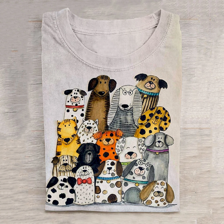 Funny Dog Art Causal Short Sleeve T-Shirt