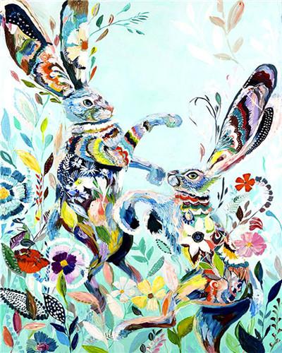 

Rabbit Portrait Made of Flowers – Paint By Numbers - 40*50CM, 501 Original