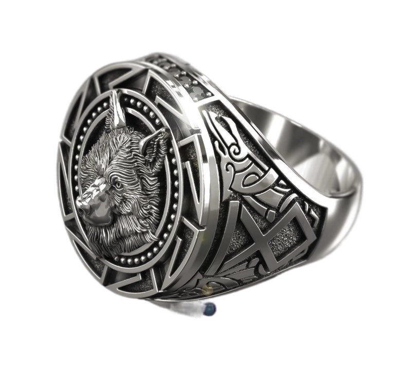Wish Hot Sale New Viking Warrior Wolf Head Men’s Finger Ring Vintage Celtic Wolf Totem Ring