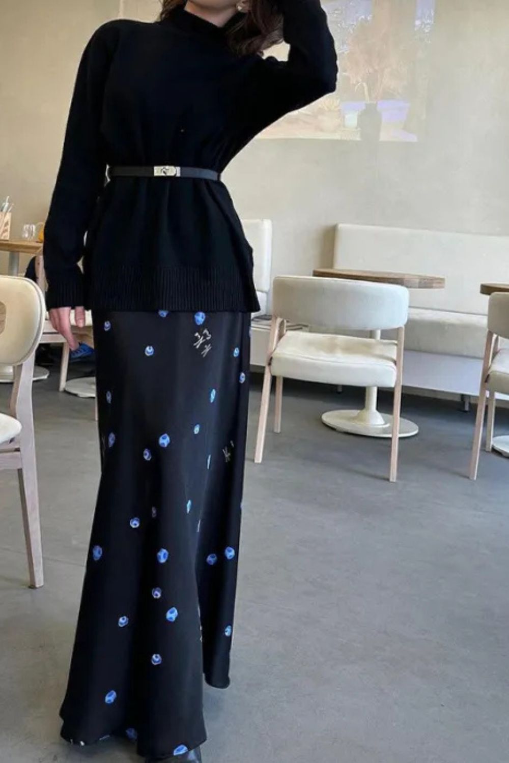 Women's Fashion Casual Solid Color Hooded All-match Sweater Skirt Suit