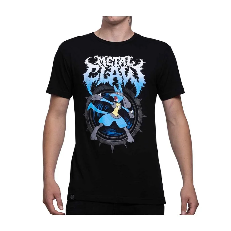 Lucario Pokémon Greatest Hits Black Relaxed Fit Crew Neck T-Shirt - Adult