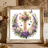 Cross Wreath Special Shaped 5D DIY Partial Drill Diamond Painting Kits for Adults Beginners Home Decor Diamonds Paintings Gem Art 11.81 X11.81inch