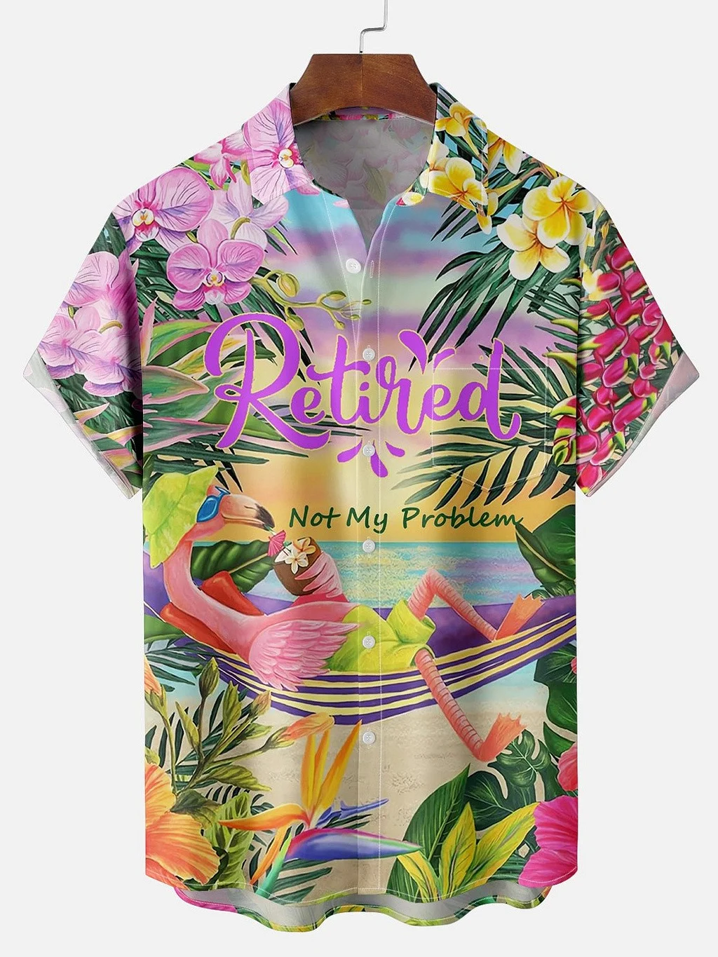 Men's Hawaiian Vacation Print Shirt PLUSCLOTHESMAN