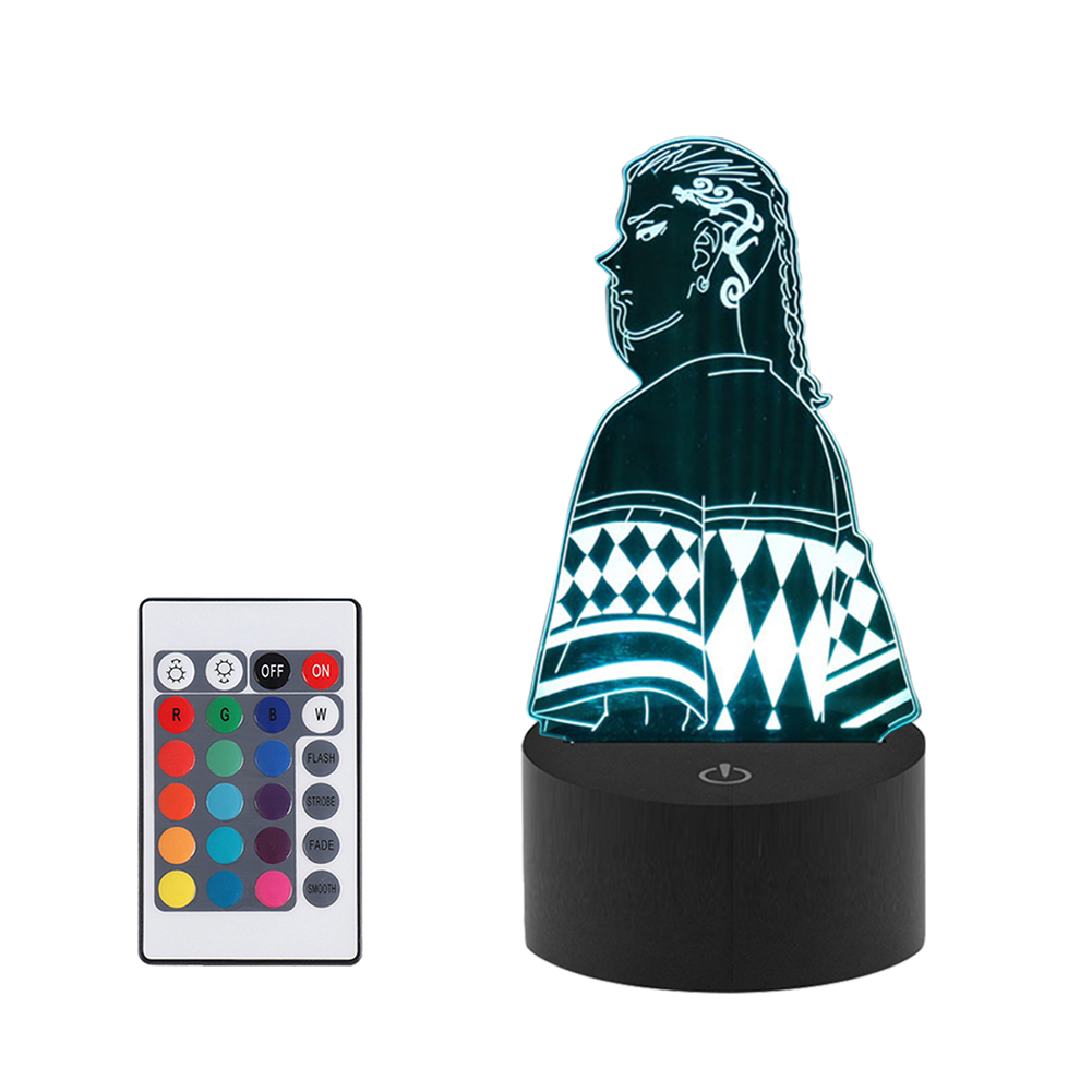 

3D Nightlight Black Base Remote Control Touch Color Changing Table Lamp (5), 501 Original