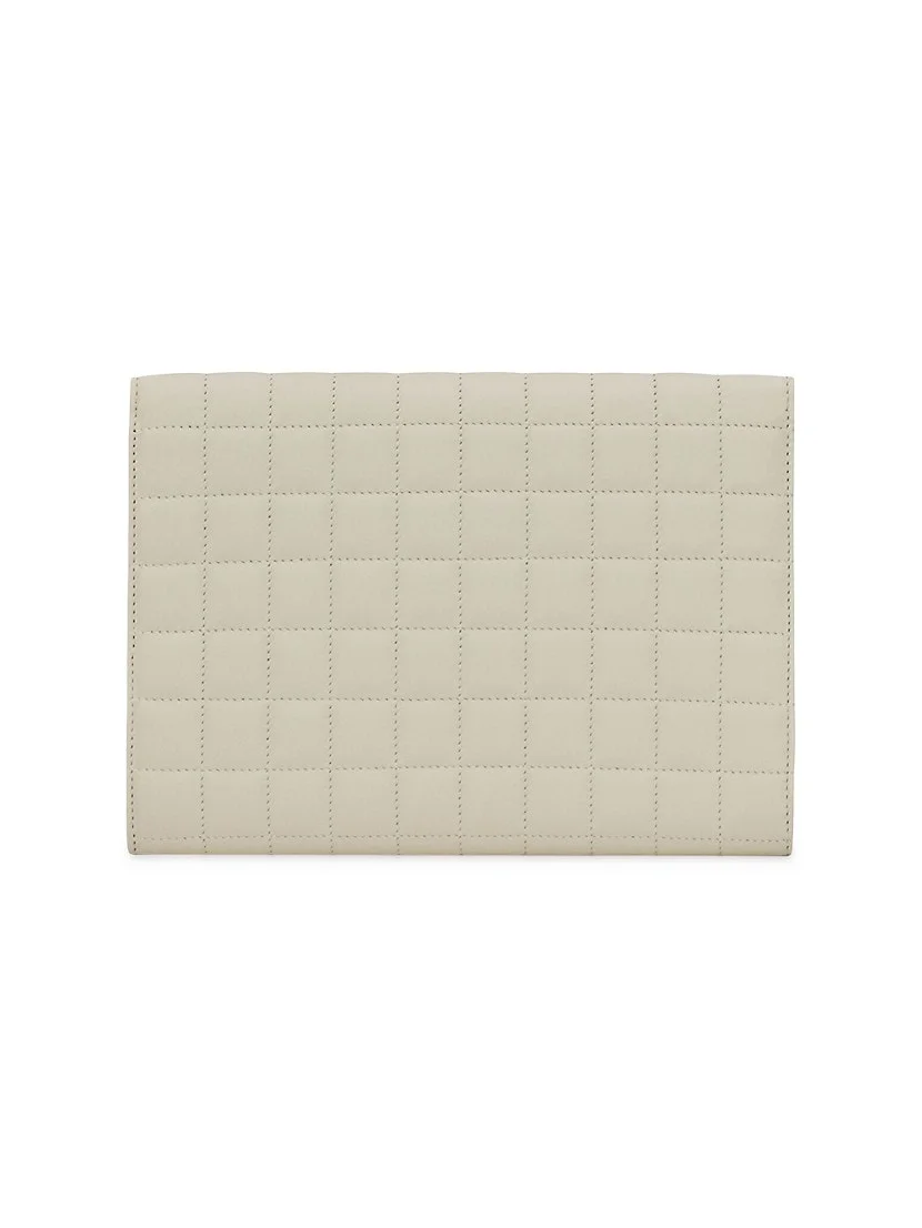 Saint Laurent Cassandre Matelass&eacute; Carr&eacute; Flap Pouch In Lambskin