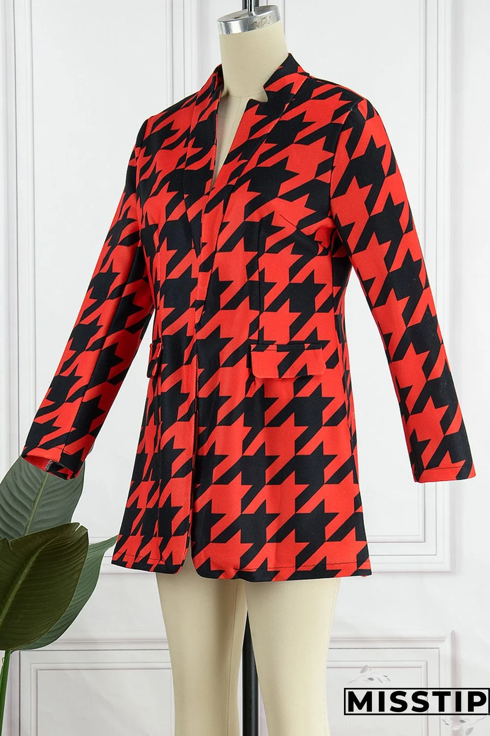 Green White Casual Print Patchwork Cardigan Turn-back Collar Outerwear