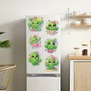 (US Local)6Pcs Acrylic Cactus DIY Diamond Painting Fridge Stickers Craft Kit