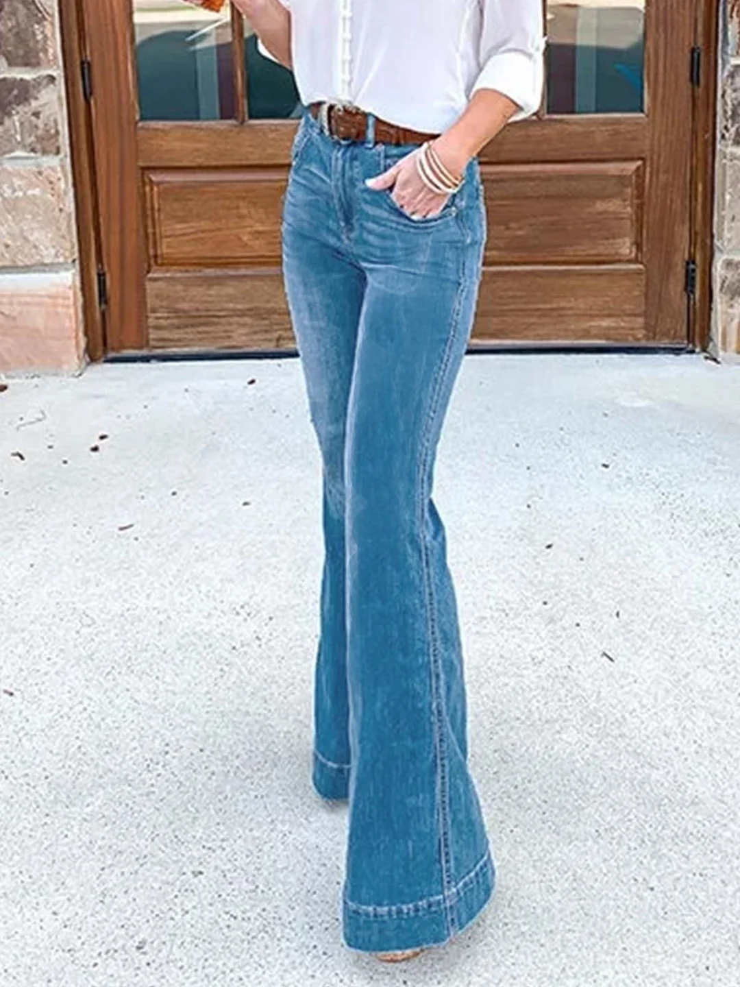 70s High Waist Stretchy Bell Bottom Jeans