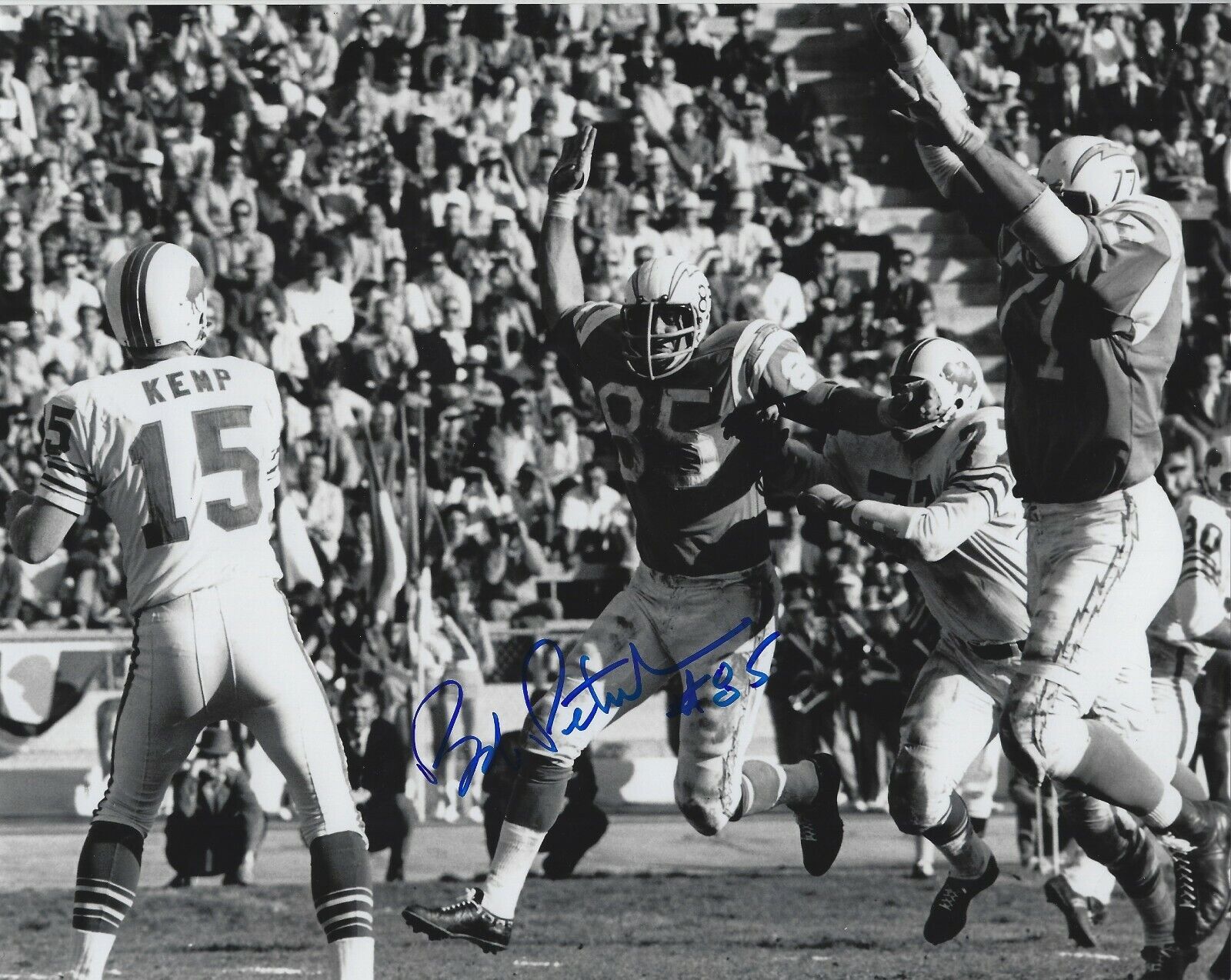 Autographed 8x10 BOB PETRICH San Diego Chargers Photo Poster painting -w/ COA