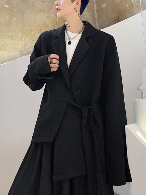 Aonga - Men's Irregular Placket Lace-up Jacket H aonga