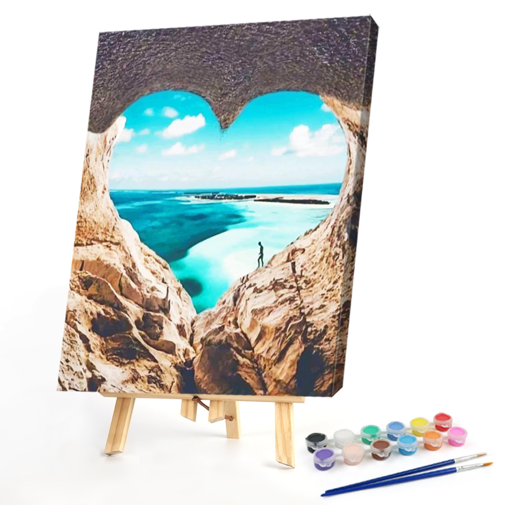 

40*50CM - Paint By Numbers - Heart Shape Cave, 501 Original