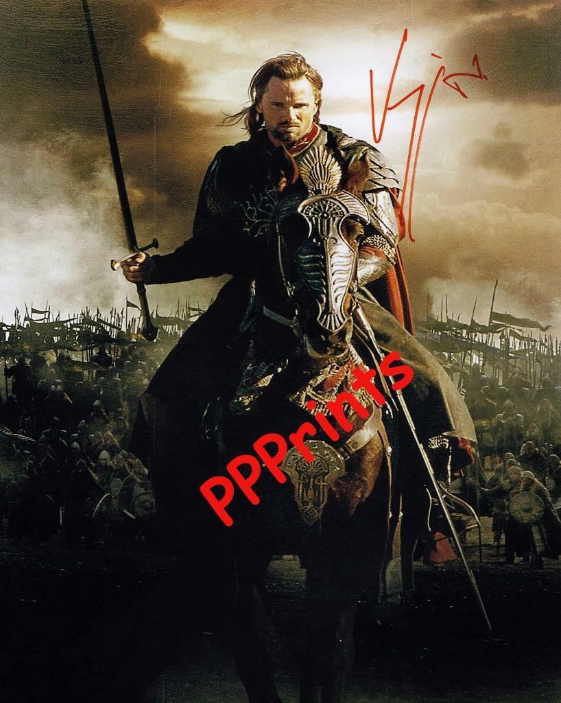 VIGGO MORTENSEN Lord of the Rings Aragon SIGNED AUTOGRAPHED 10X8 REPRO Photo Poster painting