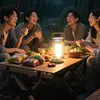Solar Foldable Camping Light Rechargeable Portable Flashlight Hanging Tent Light