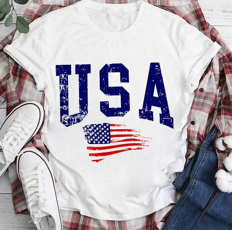 4th Of July Independence Day USA Flag T-shirt-018430