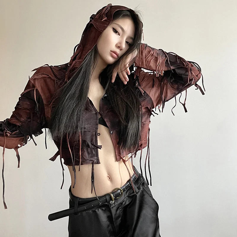 Toloer Toloer New Fall Retro Street Sexy Hot Girl Street Fashion Man Slim Slim Crop Top-Outfit Ideas