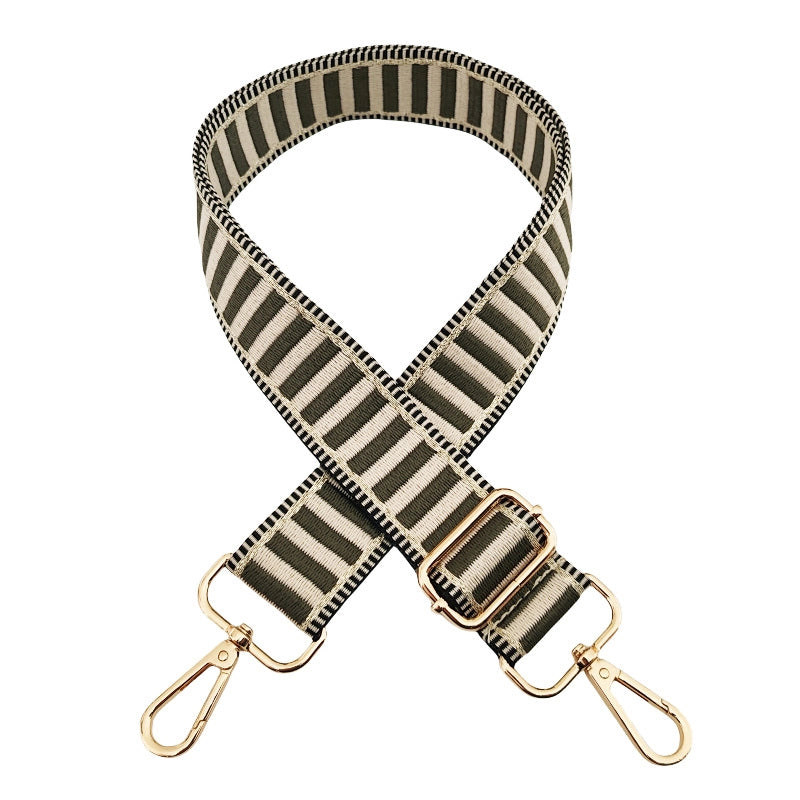 Polyester Cotton Color Block Bag Strap