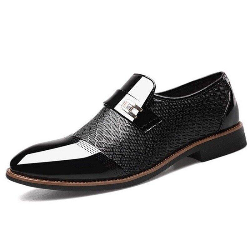 Large Size Men Stylish Cap Toe Slip On Formal Dress Shoes