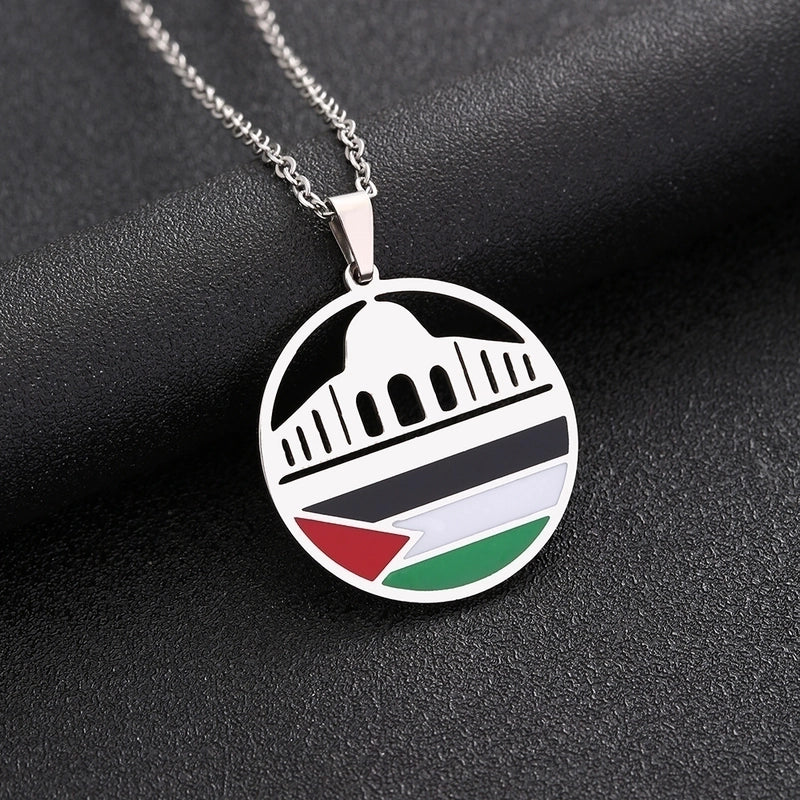 Ethnic Style Flag 201 Stainless Steel 304 Stainless Steel Enamel Plating None 18K Gold Plated Unisex Pendant Necklace