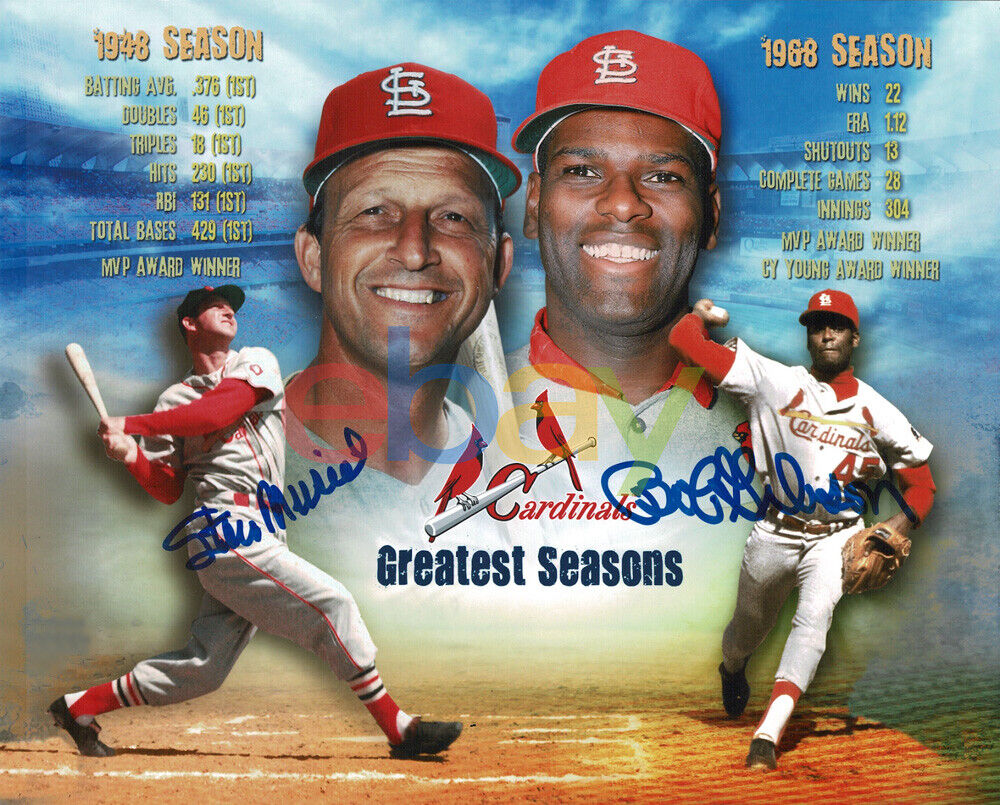 Stan Musial & Bob Gibson signed autographed 8x10 Photo Poster painting reprint