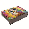 (US Local)Diamond Painting Storage Box DIY 5D Diamond Painting Jewelry Box (Owl A)
