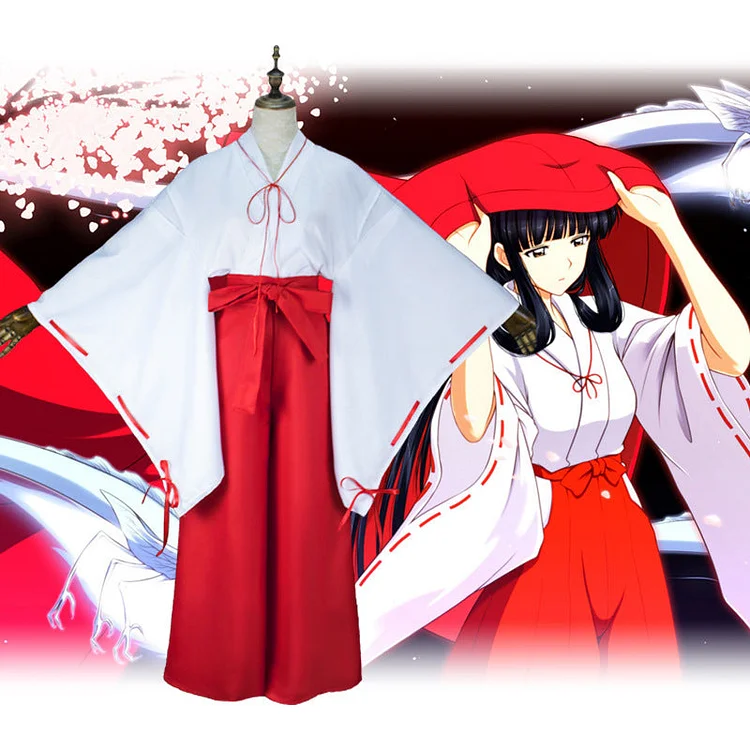 Kikyo Inuyasha Cosplay Japanese Anime Costume-elleschic