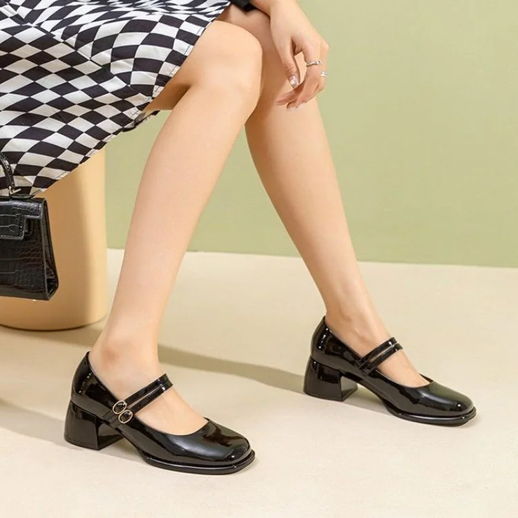 Yyvonne High-Heeled Mary Treasure Shoes 2025 Spring And Summer New Retro Thick Heel JK Single Shoes Fairy Fashion High Heels