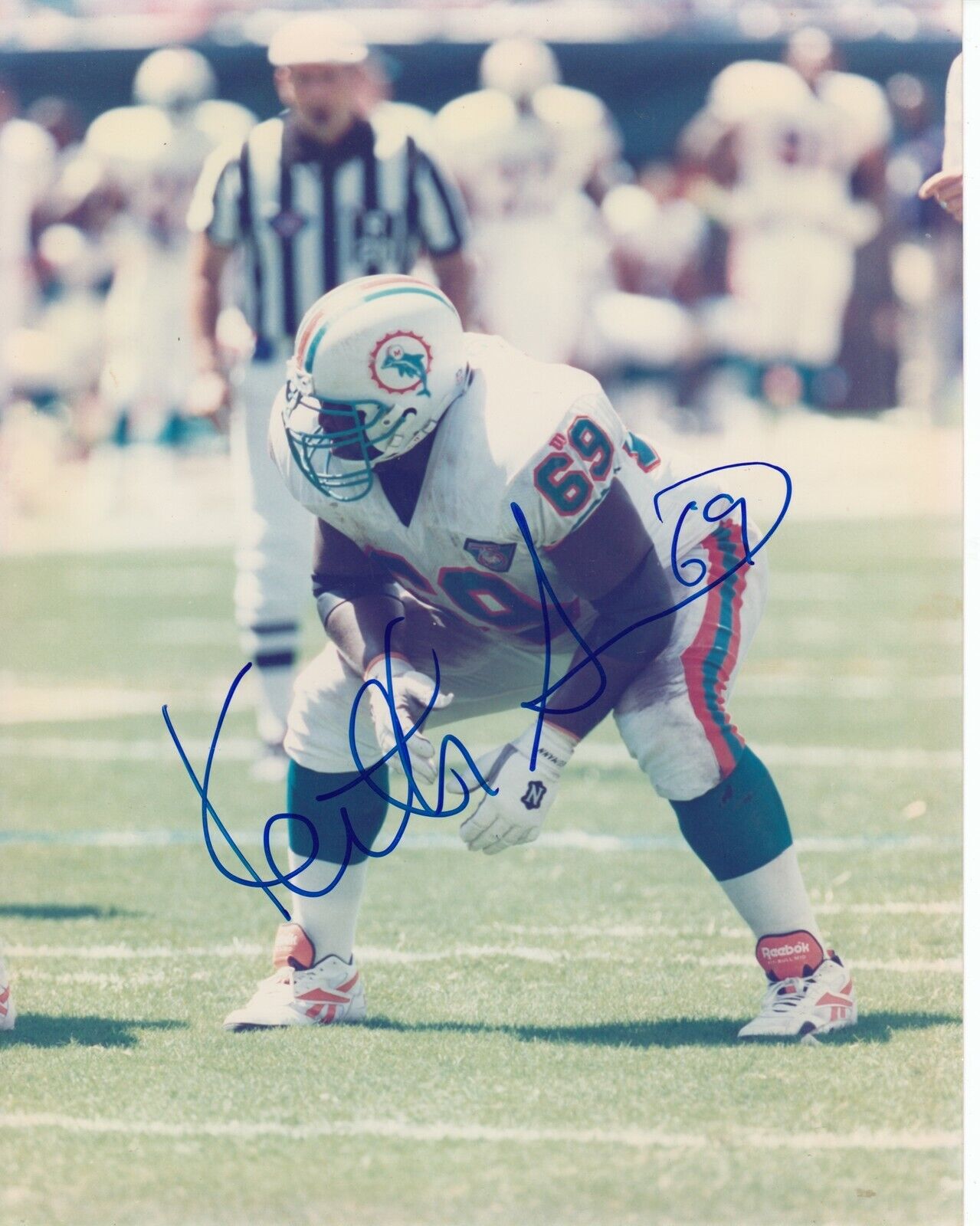 Keith Sims #0 8x10 Signed Photo Poster painting w/ COA Miami Dolphins