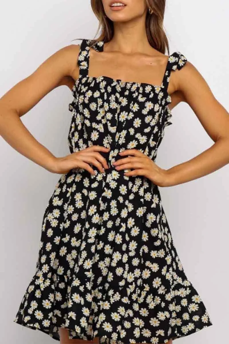 Daisy Print Loose Dress