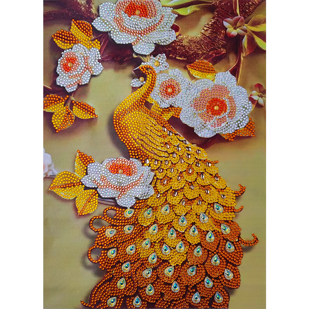 

Golden Peacock - Special Shaped Diamond Painting - 30*40CM, 501 Original