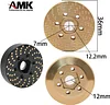 AMK 4pcs Brass Wheel Weights, 1/10 Brass Wheel Hex Hub Adapter for 1.9in / 2.2in Beadlock Wheel Rim RC Crawler Car Axial SCX10 Capra TRX4 TRX6 Weights (4pcs 12mm Brass Weights)