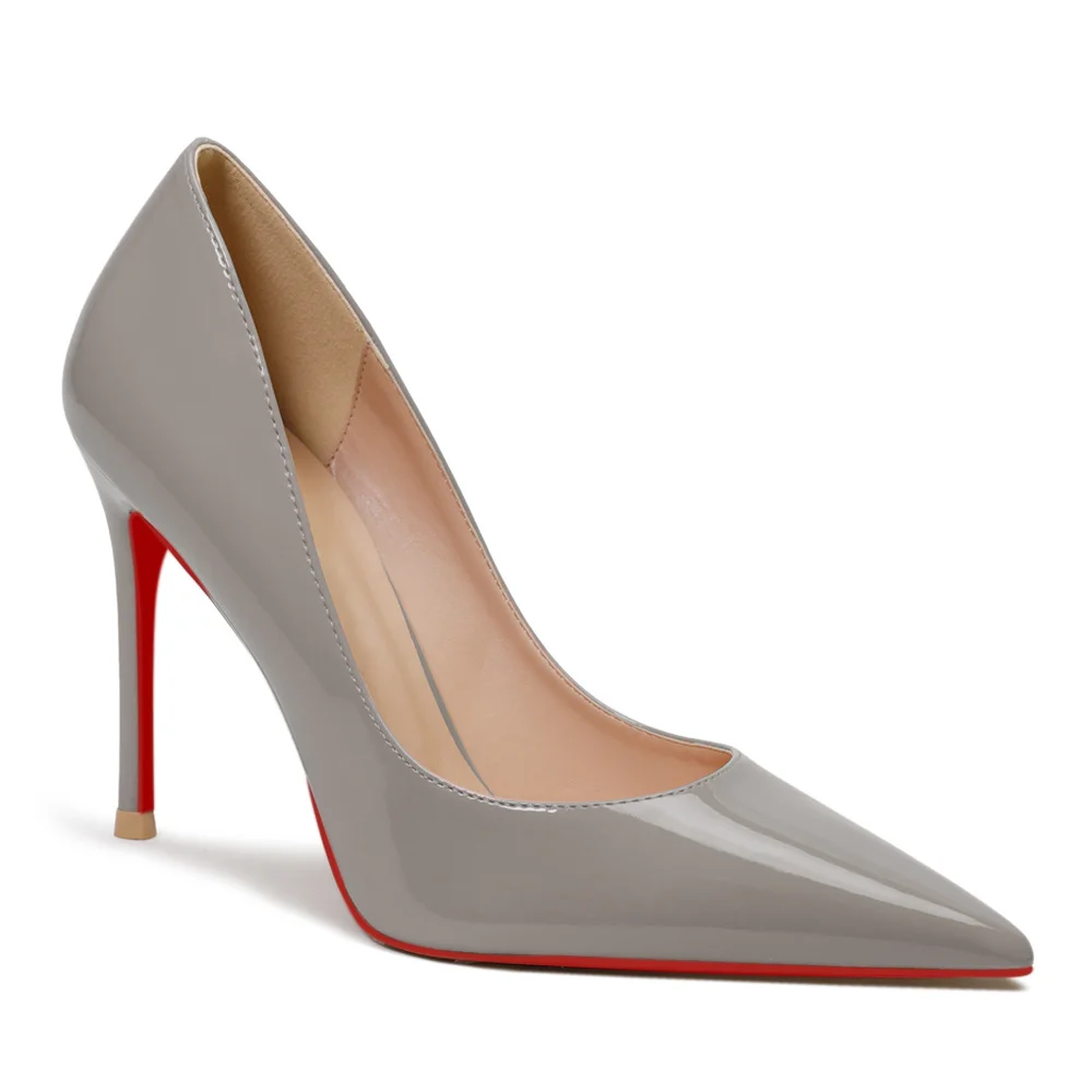 100mm Women's Red Bottom High Heels Party Daily Patent Pumps-MERUMOTE